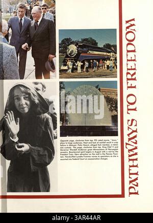 L'annuaire « Robin 76 » de 1976 de l'école secondaire Robbinsdale présente les événements clés, les performances sportives, les activités des professeurs et des étudiants tout au long de l'année scolaire 1975-1976/09. Banque D'Images