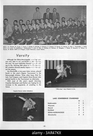 L'annuaire 1957 de l'école secondaire Edina-Morningside, Whigrean, relate la vie scolaire, sociale et sportive de l'école au cours de l'année 1956-1957. Banque D'Images