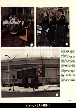 L'annuaire 'Delta 1984' de la de la salle High School à Minneapolis reflète l'année scolaire 1983-1984 avec des photographies et des histoires d'étudiants, de professeurs et d'activités scolaires, y compris les sports, les clubs, et les réalisations académiques. Banque D'Images