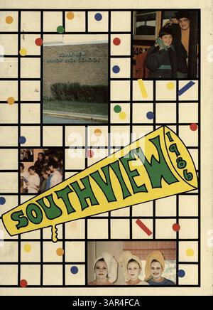 Le South View Junior High Yearbook 1986 présente les élèves, les enseignants, l'athlétisme et les clubs de l'année scolaire 1985-1986 et fournit un relevé des activités et de la culture de la communauté scolaire au cours de cette année. Banque D'Images