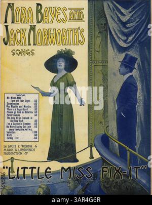 Cette pièce est issue de la production de 'Little Miss Fix-It' de Louis F. Werba et Mark A. Luescher. La pochette comporte le titre de la chanson, tandis que la pochette arrière promeut Remembrance d'Archibald Joyce. La couleur de l'image numérique peut différer de celle de l'original, et les détails des annotations sont disponibles auprès des services musicaux. Banque D'Images