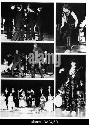 Le Roosevelt Yearbook 1985, 'Sagamore 85 : Celebrate the moment', commémore l'année scolaire 1984-1985, documentant la vie étudiante, l'athlétisme, les clubs et les professeurs de Roosevelt High School. Banque D'Images