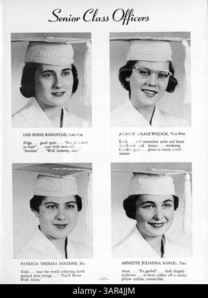 L’annuaire Paduan 1955 de la FISH (en) réunissant Anthony High School capture l’essence de l’année scolaire 1954-1955, mettant en vedette les étudiants, les professeurs, l’athlétisme et les événements scolaires. Banque D'Images