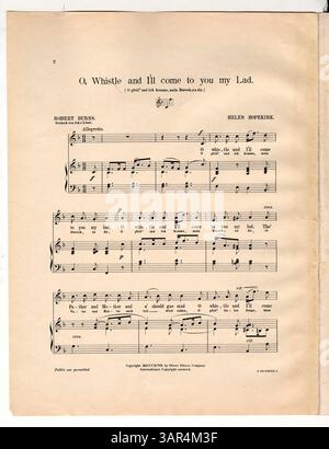 Cette composition musicale, avec des paroles en anglais et en allemand, a été traduite par Joh. v. perte. Il a été créé pour mezzo-soprano ou baryton en F. publié à Paris en novembre 1893, la partition comprend un numéro de plaque, 4-23-60622-4, et a été présenté à l'Université de l'Oregon par MRS Fletcher Linn en 1942. La copie de l'Université de l'Oregon comprend une note avec 'Louise S. Linn' écrit à l'encre sur la couverture. Banque D'Images