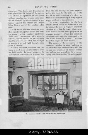Présentant plus de 200 plans de maisons, ce livre présente une variété de maisons allant de modestes maisons à ossature de bois à de grandes résidences en brique, tuile et pierre. Le livre comprend des conseils d'experts sur la création d'une maison unique, la conception de cuisines et l'application de traitements muraux. Il offre également un guide source pour les constructeurs et des annonces pour les matériaux de construction. Les pages 147-148 sont manquantes. Banque D'Images