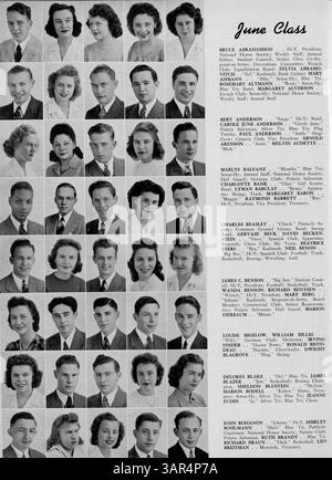 L’édition 1943 de l’annuaire Polaris de l’école secondaire North présente les événements, les personnes et la vie étudiante de l’année scolaire 1942-1943-09, en accordant une attention particulière au rôle des étudiants afro-américains dans la formation de la communauté et de l’identité de l’école. Banque D'Images