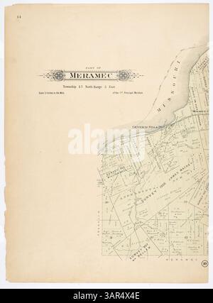 Le plat Book du comté de Louis, Missouri, publié en 1909, est une référence historique contenant 138 pages de cartes détaillées et d'informations sur les plats. Il comprend un indice et donne un aperçu de la propriété foncière et des données géographiques de cette période. Banque D'Images