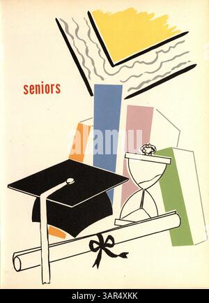 Cet annuaire de l’école secondaire excellente Anthony, Paduan 1955, recense les événements clés, les étudiants, les enseignants, les clubs et les réalisations sportives de l’année académique 1954-1955. Banque D'Images