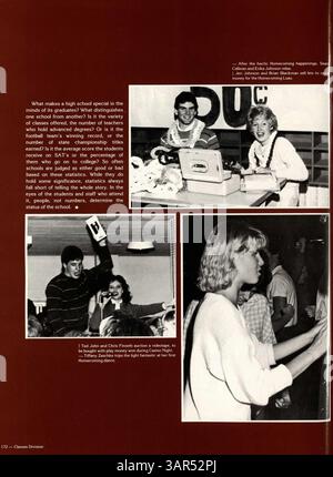 L'annuaire 1986 de la Cooper High School, « talons main attraction », documente la vie étudiante, l'athlétisme, le corps professoral et les événements importants de l'année scolaire 1985-1986. Banque D'Images