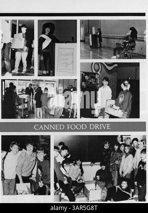 Ce South View Jr. High Yearbook de 1986 commémore l'année scolaire 1985-1986, documentant les étudiants, les enseignants, les clubs, l'athlétisme, et des événements scolaires majeurs. Banque D'Images