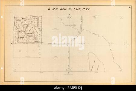 Cet atlas présente des cartes du village d'Eden Prairie, Minnesota, y compris la propriété, les lignes de section, les chemins de fer, cartes d'index, et un index des ajouts dans la région. Banque D'Images