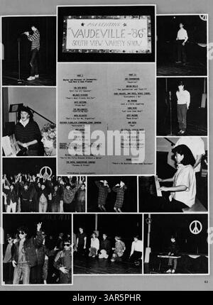 Cet annuaire 1985-1986 de South View Jr. High met en valeur les activités des élèves, des enseignants et des parascolaires tout au long de l'année scolaire. Banque D'Images
