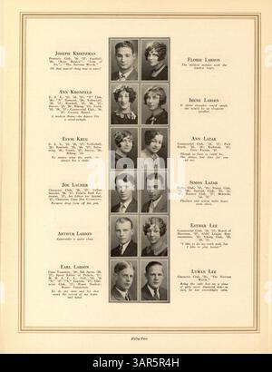 L’annuaire Polaris 1928 de North High rend compte des événements académiques, sportifs et sociaux de l’école, soulignant le rôle des étudiants afro-américains et des professeurs. Banque D'Images