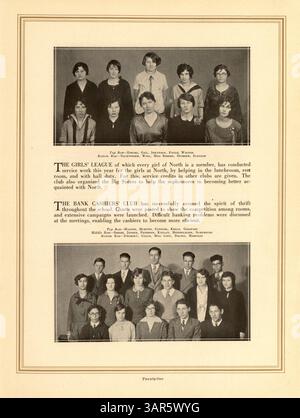 L'Annuaire Polaris 1928 de North High School met en lumière l'année scolaire 1927-1928 en mettant l'accent sur les clubs étudiants, l'athlétisme et l'histoire afro-américaine dans l'éducation. Banque D'Images