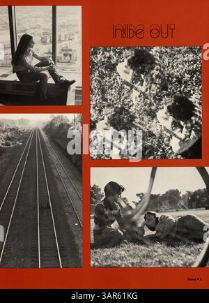 Cet annuaire 1976 du lycée Louis Park rassemble des moments clés de l’année scolaire 1975-1976, des victoires sportives à la vie étudiante et aux événements scolaires. Banque D'Images