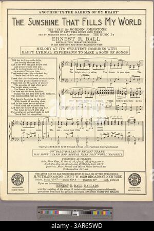 La chanson 'Can't Yo' Heah me Callin' Caroline' est présentée en sol majeur en duo, chantée par George MacFarlane. La couverture annonce plus de chansons par le compositeur et comprend des détails de gamme vocale. Banque D'Images