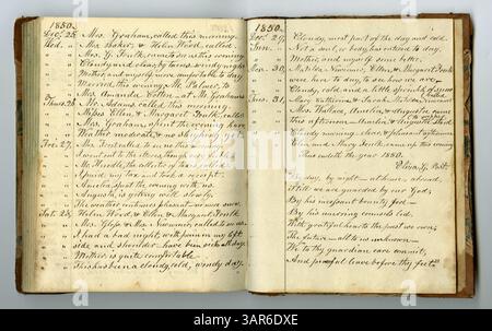 Le deuxième volume de la Eliza G. Randolph Post Collection présente des rapports détaillés sur la vie de sa famille entre 1848 et 1850, d’abord dans une ferme du comté de Pulaski, Illinois, puis en transition vers Mount Morris, dans le comté d’Ogle. Banque D'Images