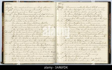 Volume 15, Livre 14 de la collection d'Eliza G. Randolph Post contient des mémoires de 1861 à 1863, donnant un aperçu de la vie pendant la guerre de Sécession dans le comté de Louis, Missouri, avec des réflexions de Post, âgé de 71 ans. Banque D'Images