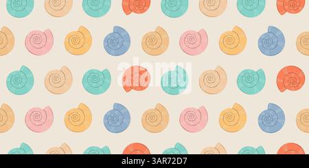 Motif sans couture de coquillages de mer Illustration de Vecteur