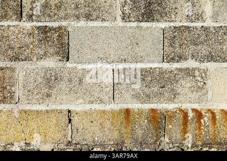 vue rapprochée d'un mur en blocs de ciment, fond avec texture de concept de construction Banque D'Images