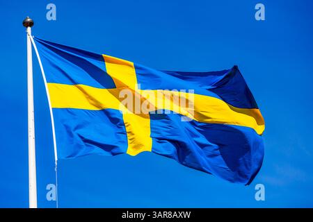 Le drapeau suédois, Suède Banque D'Images