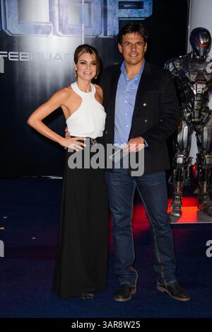 Charlotte Jackson et Chris Coleman assistent à la première mondiale de 'Robocop' au BFI IMAX à Londres, Royaume-Uni - 05 février 2014 Banque D'Images