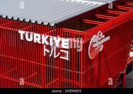 Osaka, Japon - 16 avril 2025 : le Pavillon Türkiye présente son thème 'apogée des civilisations' à l'Expo 2025 Osaka-Kansai. Banque D'Images