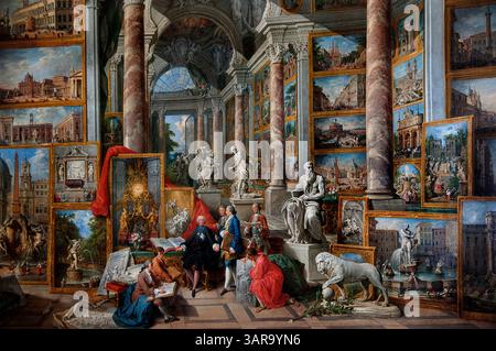 Tenyo, Galerie avec vue sur la Rome moderne, Panini 1759 commandé par l'abbé de Canillac par Giovanni Paolo, également connu sous le nom de Gian Paolo Panini ou Pann Banque D'Images