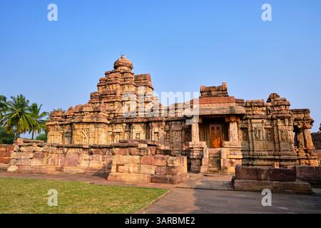 Inde, État de Karnataka, environs de Badami, Inde, État de Karnataka, quartier Badami, complexe du temple de Pattadakal (architecture Chalukya) classé à l'UNESCO Banque D'Images
