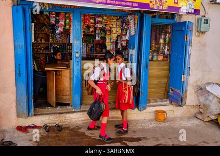 Inde, État du Karnataka, Badami, le bazar Banque D'Images