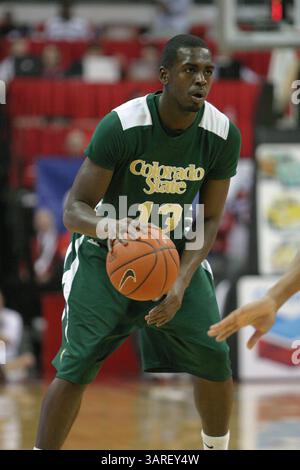 20 février 2010 : Andre McFarland (13 ans) de l'État du Colorado lors d'un match de basket-ball de la NCAA entre les Rams de l'Université d'État du Colorado et les Runnin' Rebels de l'UNLV à Tarkanian court au Thomas and Mack Center à Las Vegas, Nevada. UNLV a gagné 70-39.(image crédit : © Josh Holmberg/Cal Sport Media/ZUMApress.com) Banque D'Images