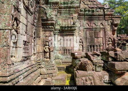 Apsaras sculpter à Angkor quel temple à Siem Reap, Cambodge Banque D'Images