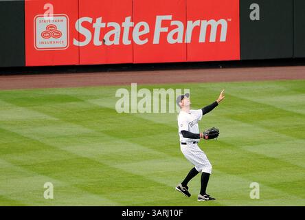 15 mai 2010 : Seth Smith, le joueur de gauche du Colorado, en action lors du deuxième match d'une double tête contre les Nationals de Washington à Coors Field, Denver, Colorado. Les Rocheuses battent les nationaux 4-3.(image crédit : © Larry Clouse/Cal Sport Media/ZUMApress.com) Banque D'Images