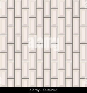 Motif mural en carreaux verticaux en céramique blanche. Subway, métro brique texturé vectoriel sans couture fond. Salle de bain décorative scandinave, sol de cuisine Illustration de Vecteur