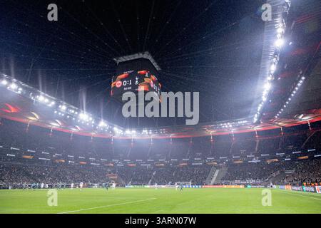 Francfort, Allemagne. 17 avril 2025. Francfort, Allemagne, 17 avril 2025 : stade Eintracht Frankfurt lors du match de football de l'UEFA Europa League entre l'Eintracht Frankfurt et Tottenham Hotspurs au Deutsche Bank Park à Francfort, Allemagne. Philipp Kresnik (Philipp Kresnik/SPP) crédit : SPP Sport Press photo. /Alamy Live News Banque D'Images