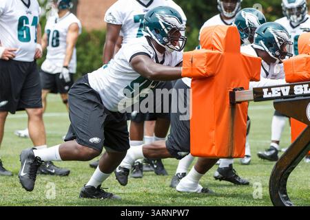 6 juin 2013 : fin défensive des Philadelphia Eagles David King (93) en action lors du mini-camp des Philadelphia Eagles au NovaCare Complex à Philadelphie, en Pennsylvanie. (Crédit image : © Chris Szagola/Cal Sport Media/ZUMAPRESS.com) Banque D'Images
