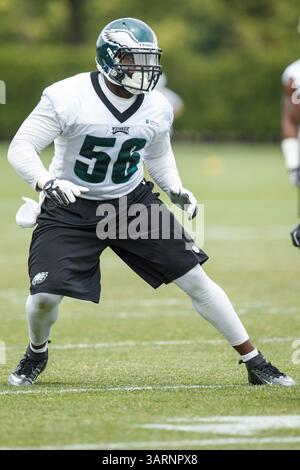 6 juin 2013 : fin défensive des Philadelphia Eagles Phillip Hunt (56) en action lors du mini-camp des Philadelphia Eagles au NovaCare Complex à Philadelphie, en Pennsylvanie. (Crédit image : © Chris Szagola/Cal Sport Media/ZUMAPRESS.com) Banque D'Images