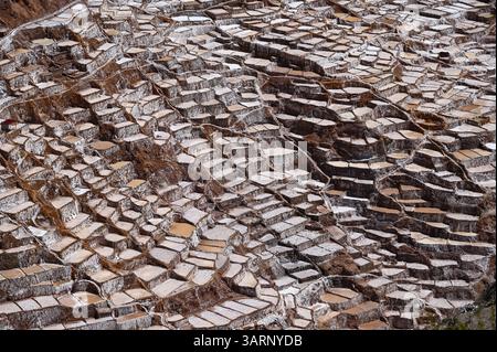 Mines de sel de Maras, Cusco, Pérou Banque D'Images