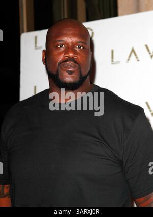 18 août 2013 - Las Vegas, Nevada, États-Unis - Shaquille O'Neal, ancien joueur de la NBA, organise une soirée à la discothèque LAVO le 16 août 2013 au Palazzo Resort Hotel Casino de Las Vegas, Nevada (crédit image : © Marcel Thomas/ZUMAPRESS.com) Banque D'Images
