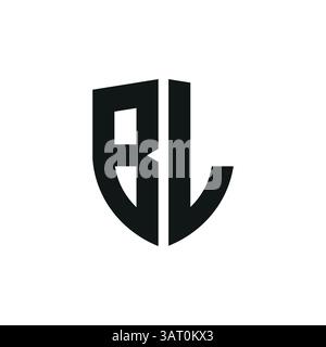 Modèle de logo lettre bl ou lb Illustration de Vecteur