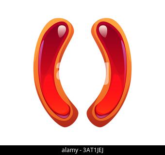 Police de type bonbon ou dessert sucré et police de dessin animé, pâtisserie vectorielle ou confiserie. Crochets signe de ponctuation de biscuit biscuit police avec caramel c Illustration de Vecteur