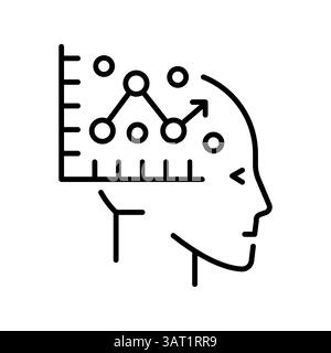 icône de ligne noire d'analyse de données pour les projets numériques et d'impression. Icônes nettes minimales pour les applications et les sites Web. Icônes simples modernes pour UI UX et branding Illustration de Vecteur