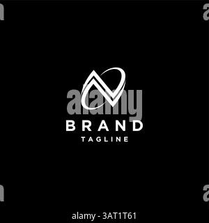 Lettre initiale minimaliste N lignes logo Design. Design futuriste initial lettre N lignes logo. Illustration de Vecteur