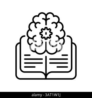 icône de ligne noire d'apprentissage automatique pour les projets numériques et imprimés. Icônes nettes minimales pour les applications et les sites Web. Icônes simples modernes pour UI UX et brandin Illustration de Vecteur