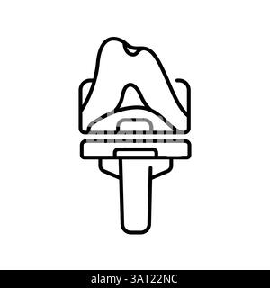 Articulation artificielle du genou icône de ligne noire orthopédique pour les projets numériques et imprimés. Icônes nettes minimales pour les applications et les sites Web. Icônes simples modernes pour U. Illustration de Vecteur