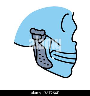 icône plate couleur de prothèse de mâchoire pour les projets numériques et imprimés. Icônes nettes minimales pour les applications et les sites Web. Icônes simples modernes pour UI UX et branding Illustration de Vecteur