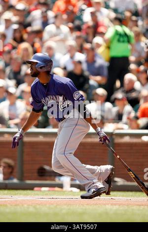 25 mai 2013 - San Francisco, CA, États-Unis d'Amérique - 25 mai 2013 San Francisco, CA..Colorado Outfield Dexter Fowler lors d'un match de Ligue majeure de baseball entre les Rockies et les Giants au AT&T Park à San Francisco, Californie. Les géants ont gagné 6-5 en dix manches...Daniel Gluskoter/CSM. (Crédit image : © Daniel Gluskoter/Cal Sport Media/ZUMAPRESS.com) Banque D'Images