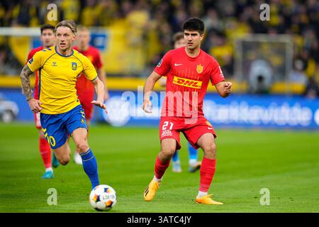 Broendby, Danemark. 18 avril 2025. Superligakampen mellem Broendby IF og FC Nordsjaelland paa Broendby Stadion fredag den 18. avril 2025. Crédit : Ritzau/Alamy Live News Banque D'Images