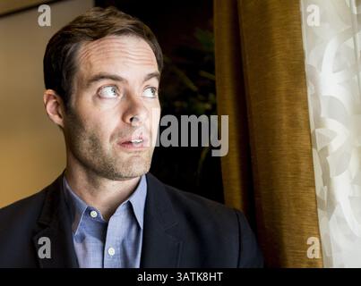 13 mai 2016 - Hollywood, Californie, États-Unis - Bill Hader dans Saturday Night Live et dans 2016 films BfG, Angry Birds (voix), et Star Wars : épisode VII et série télévisée documentaire Now. (Crédit image : © Armando Gallo/ZUMA Studio) Banque D'Images