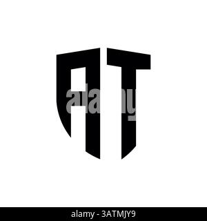 Modèle de logo lettre AT ou ta Illustration de Vecteur